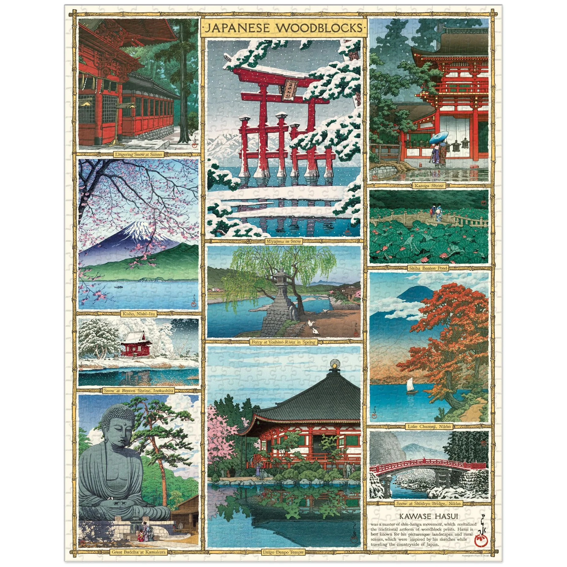 Cavallini & Co. 1000 Piece Puzzle - Japanese Woodblocks - Image 3