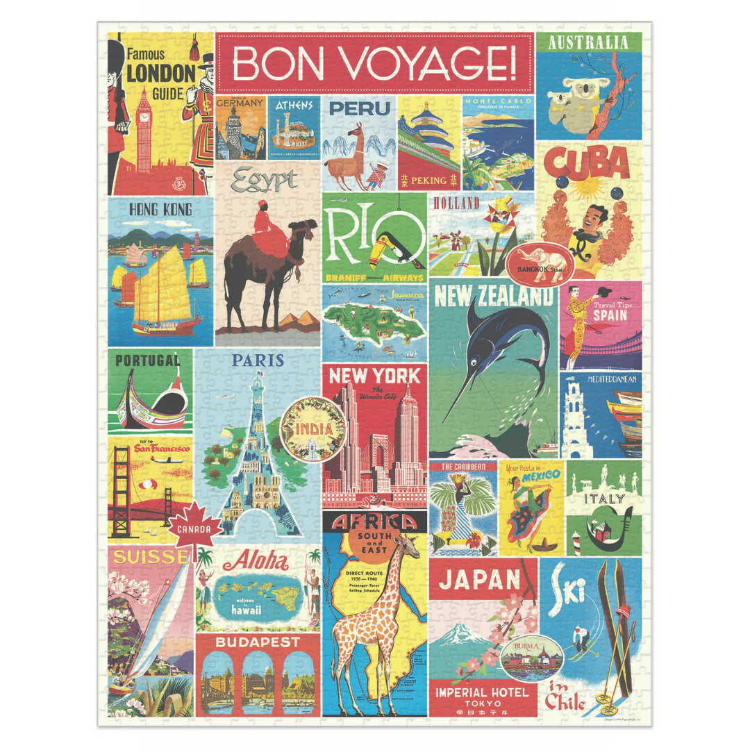 Cavallini & Co. 1000 Piece Puzzle - Travel - Image 3