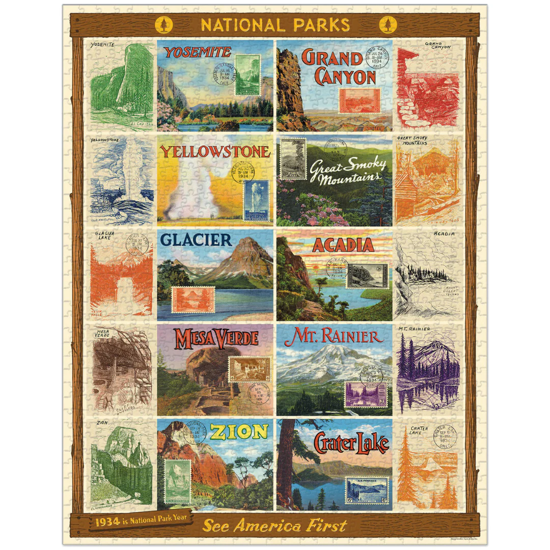 Cavallini & Co. 1000 Piece Puzzle - National Parks 2 - Image 3