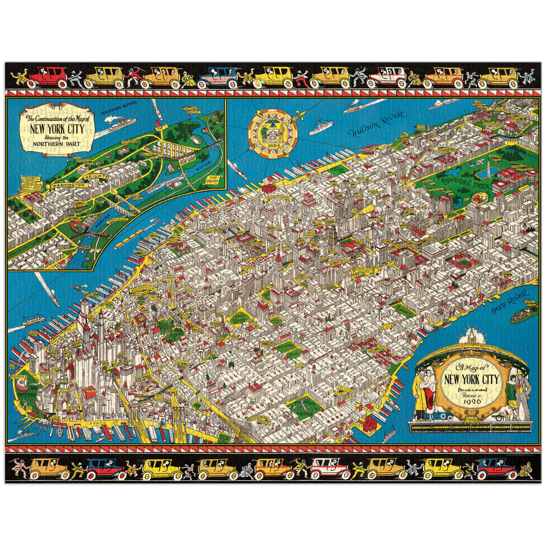 Cavallini & Co. 1000 Piece Puzzle - New York Map - Image 3