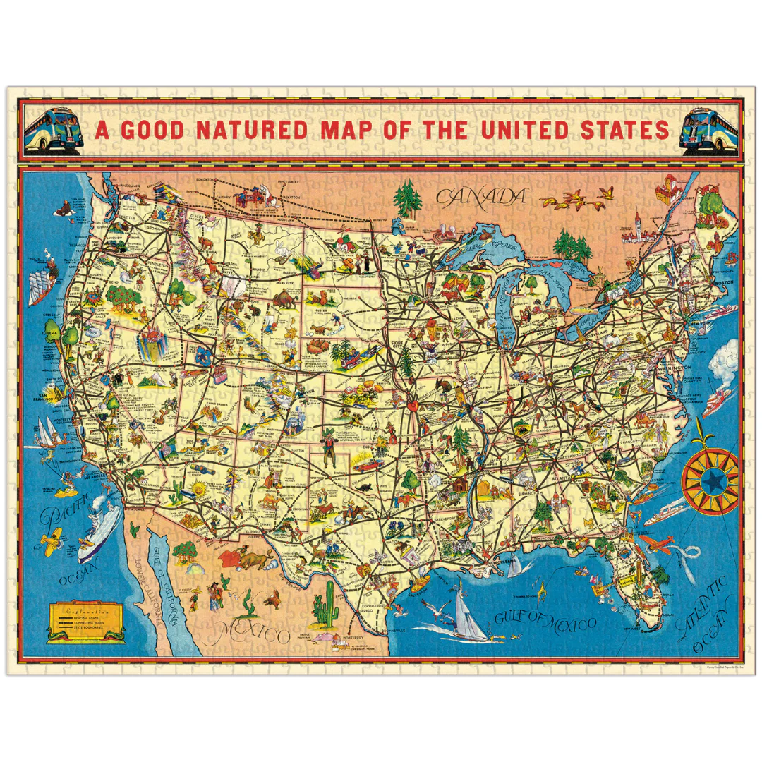 Cavallini & Co. 1000 Piece Puzzle - USA Map - Image 3