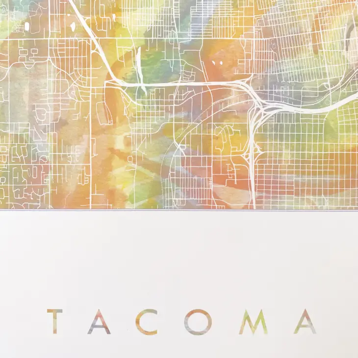 Turn of the Centuries - Tacoma Pride Rainbow Watercolor Map - Image 3