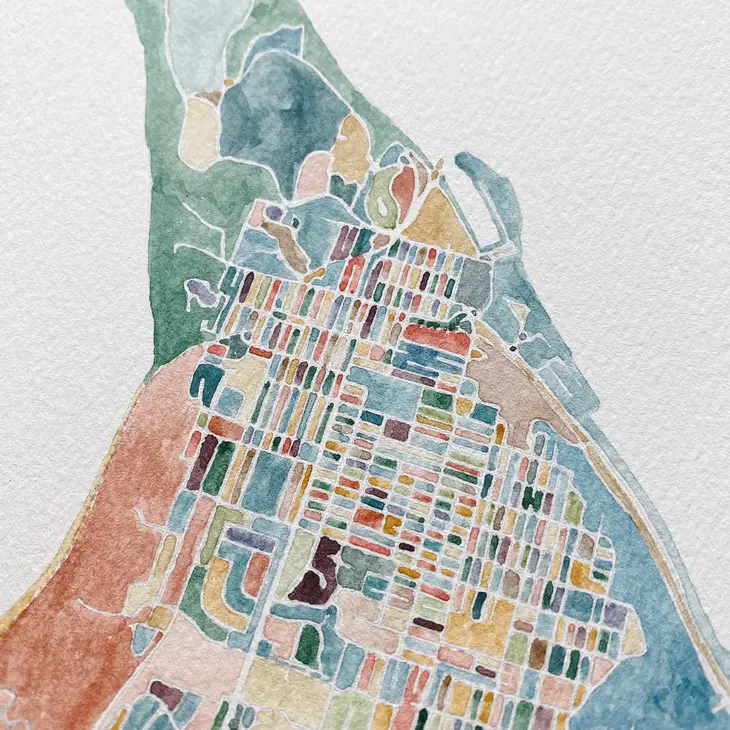 Turn of the Centuries - Tacoma Washington Painted Map - ColorFULL - Image 4