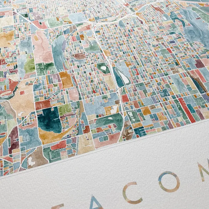 Turn of the Centuries - Tacoma Washington Painted Map - ColorFULL - Image 5