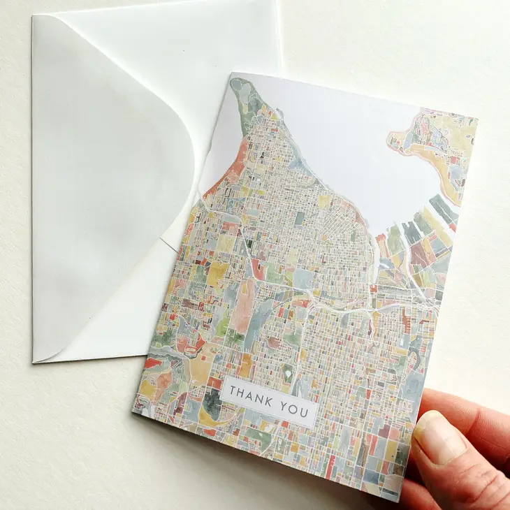 Turn of the Centuries - Thank You Card ColorFULL Tacoma WA Map - Image 3